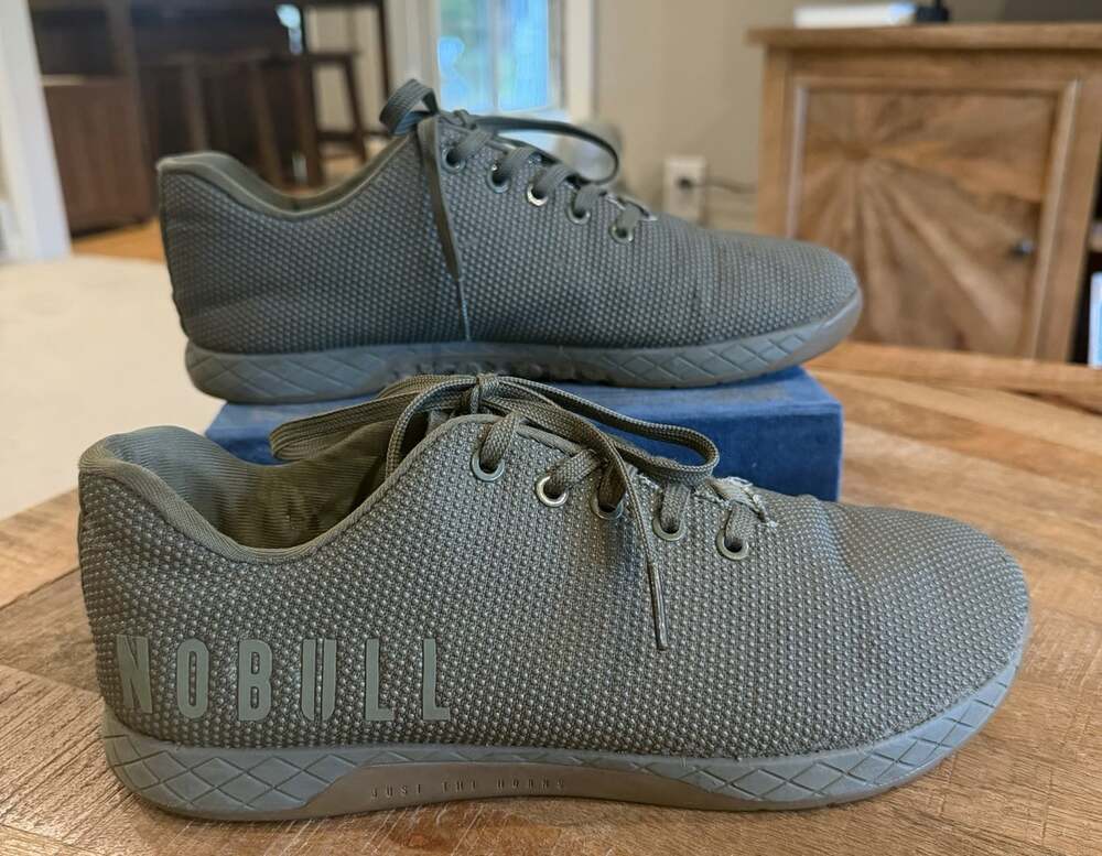 NOBULL SuperFabric Trainer Olive Green Men’s 10 Women’s 11.5 CrossFit Shoes